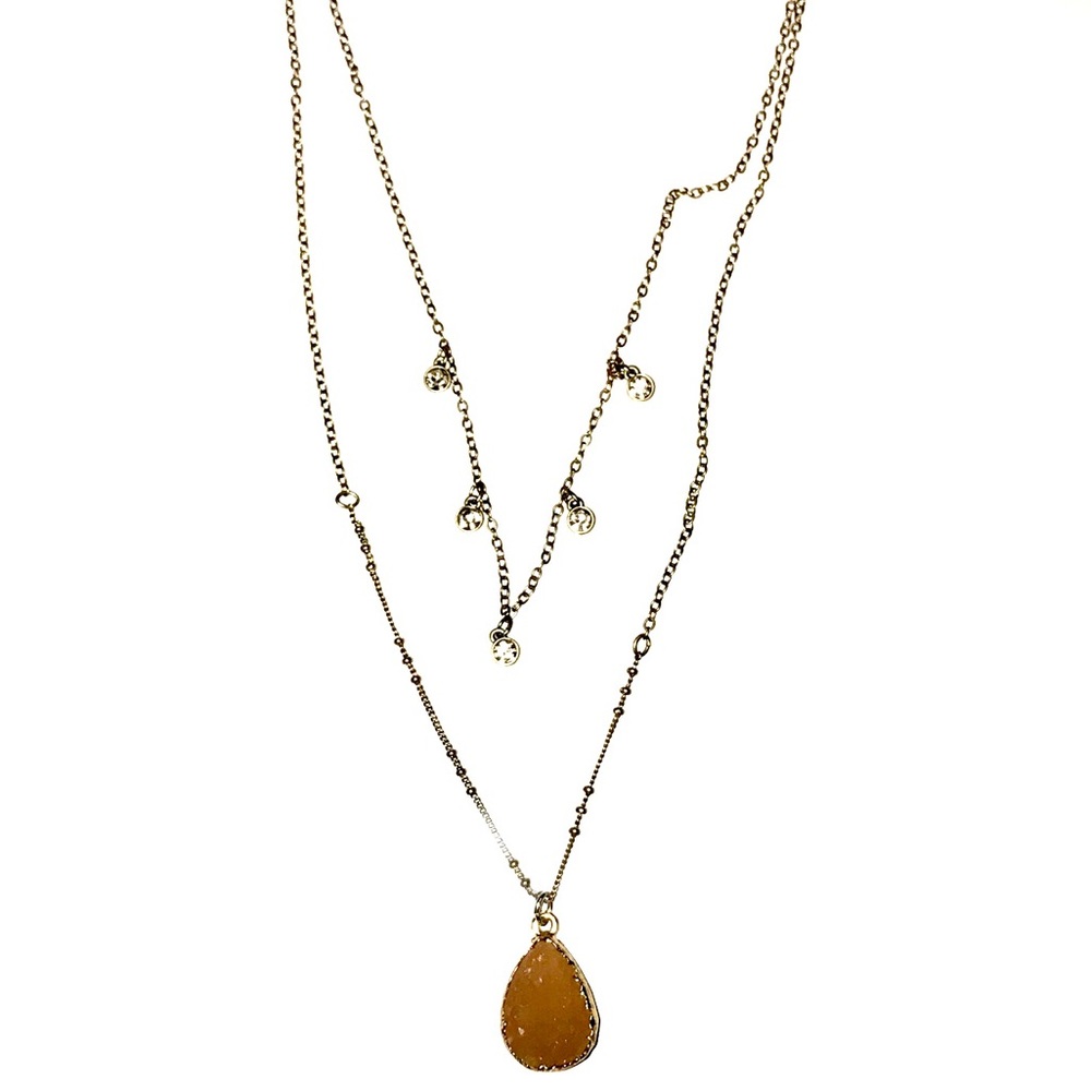 Stunning druzy multilayered necklace